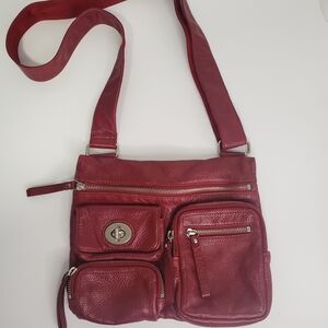 Danier Burgundy Leather Crossbody Bag